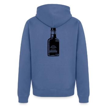 Bottle - Unisex Premium Bio Zip Hoodie - Taubenblau - Hinten - Nico (187cm)