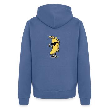 Drôle de banane - Veste à capuche bio Premium Unisexe - bleu pigeon - Dos - Nico (187cm)