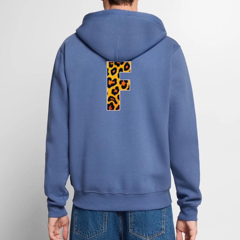 Leopard Effect Fire Orange Pattern Unisex Premium Organic Zip Hoodie