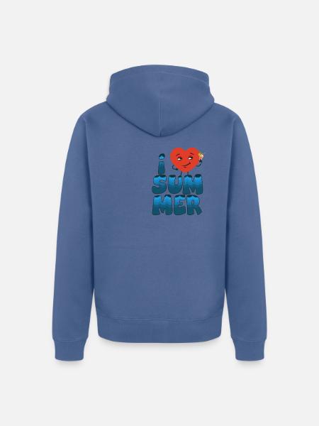 Cœur d’été 12 - Veste à capuche bio Premium Unisexe - bleu pigeon