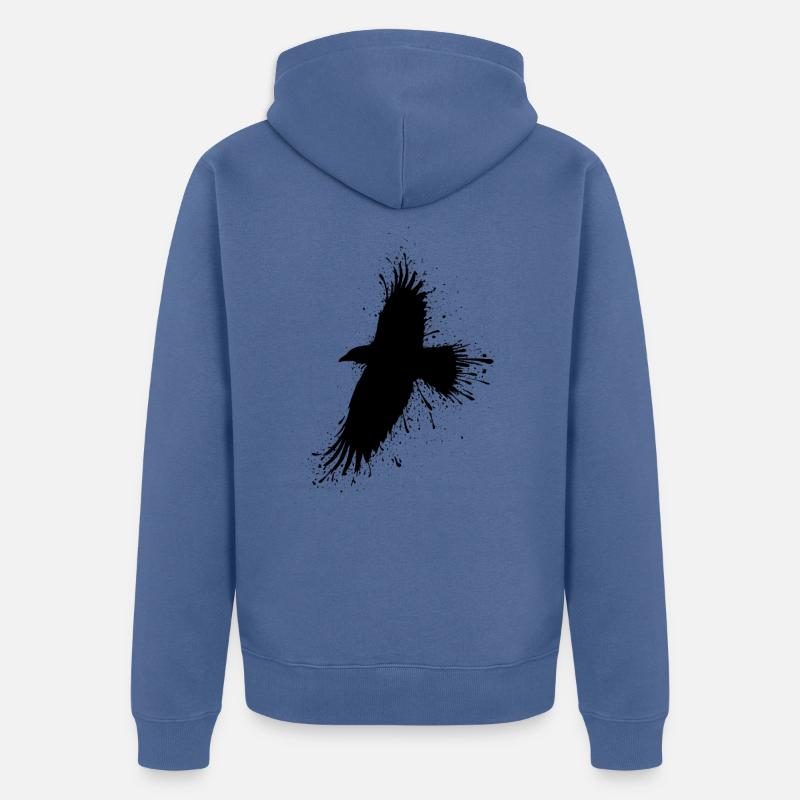 Ink Raven - Veste à capuche bio Premium Unisexe - bleu pigeon