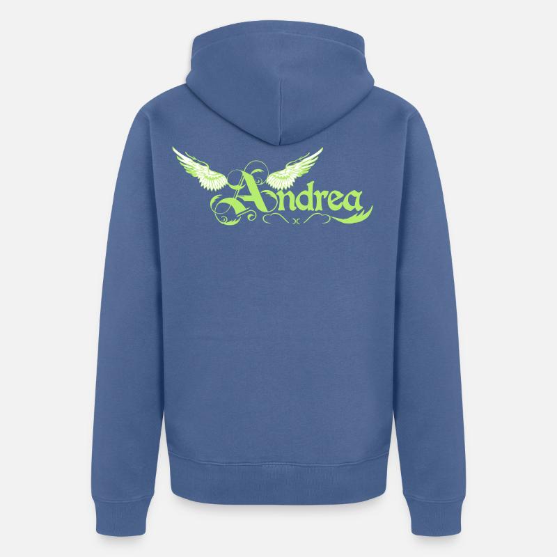 Andrea 2 - Unisex Premium Bio Zip Hoodie - Taubenblau