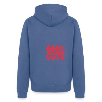 666 % mignon ! Conception de fille gothique satanique - Veste à capuche bio Premium Unisexe - bleu pigeon - Dos - Nico (187cm)