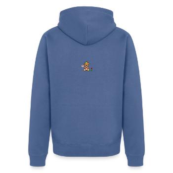 Pixel MiniBear Pride - Unisex Premium Organic Zip Hoodie - stone blue - Back - Nico (187cm)