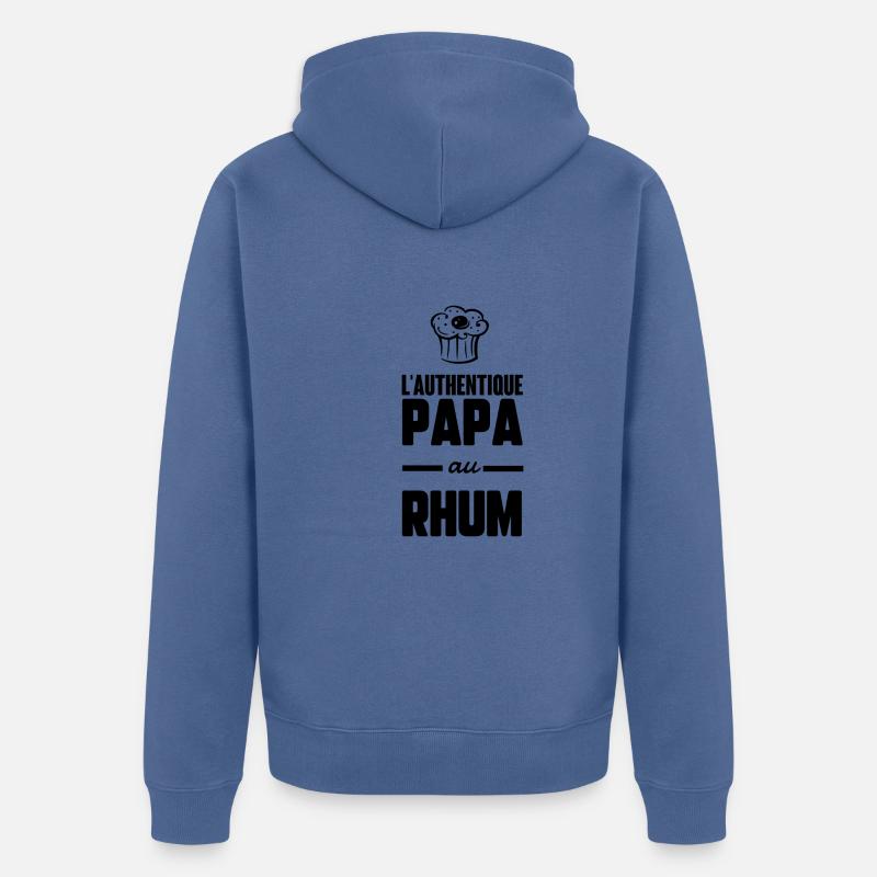Papa au rhum - Veste à capuche bio Premium Unisexe - bleu pigeon