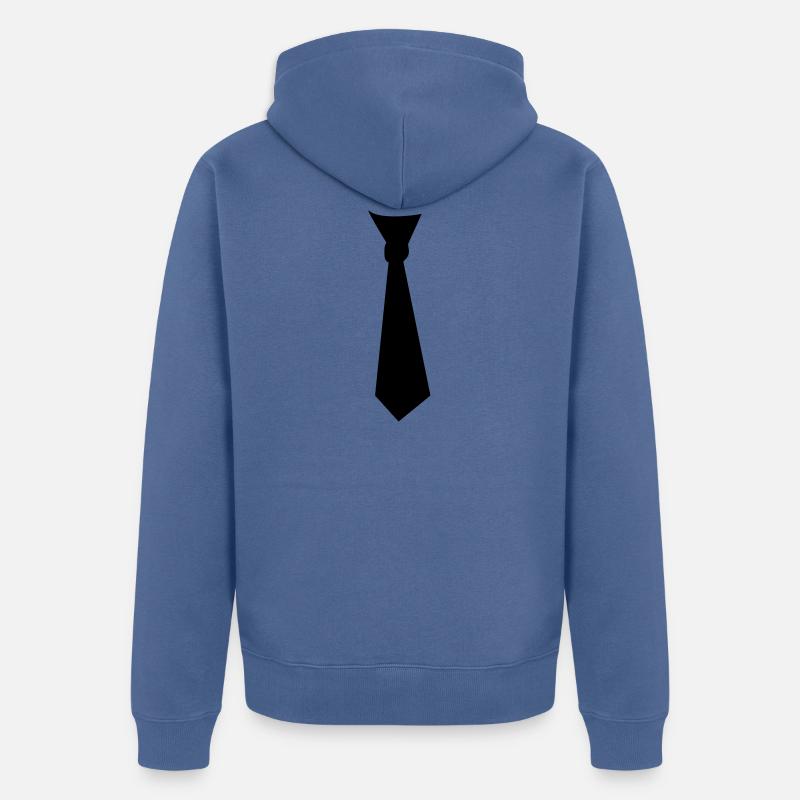 cravate noire | Cravate cravate - Veste à capuche bio Premium Unisexe - bleu pigeon