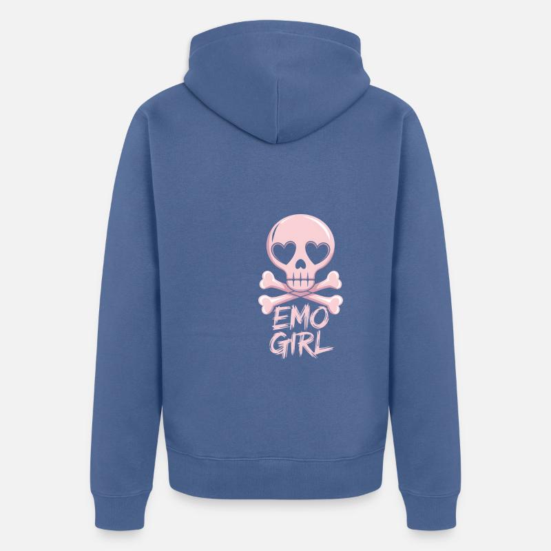 Fille emo ! - Veste à capuche bio Premium Unisexe - bleu pigeon