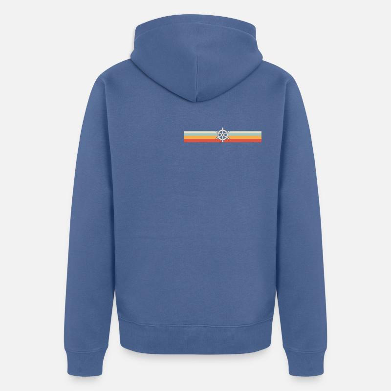 Capitaine de croisière rétro - Veste à capuche bio Premium Unisexe - bleu pigeon