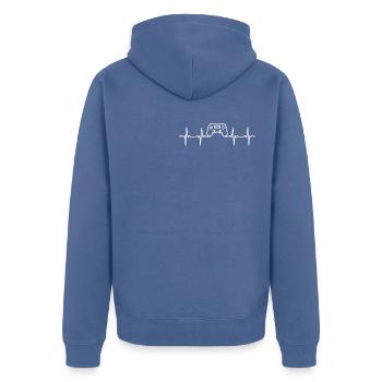 Console Heartbeat Gamer Gamer Video Player - Veste à capuche bio Premium Unisexe - bleu pigeon - Dos - Nico (187cm)