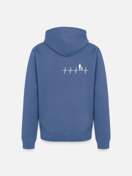 Padre e figlia heartbeat padre e figlia - Felpa con cappuccio ecologica premium unisex - grigio-azzurro