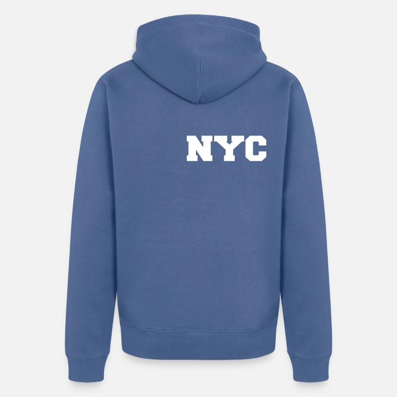 Nyc - Veste à capuche bio Premium Unisexe - bleu pigeon