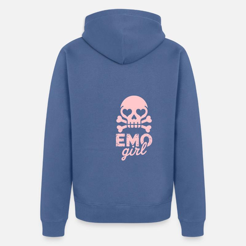 Fille emo ! - Veste à capuche bio Premium Unisexe - bleu pigeon