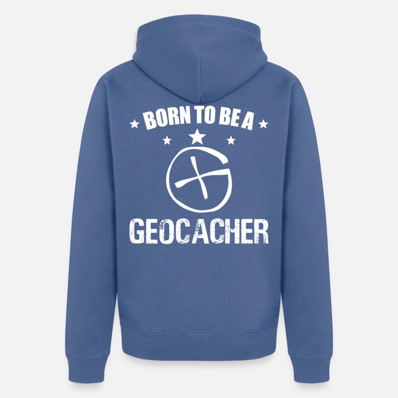Geocacher, Geocaching, Schnitzeljagd - Unisex Premium Bio Zip Hoodie - Taubenblau