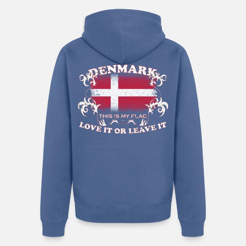 Danemark c'est mon drapeau - Veste à capuche bio Premium Unisexe - bleu pigeon