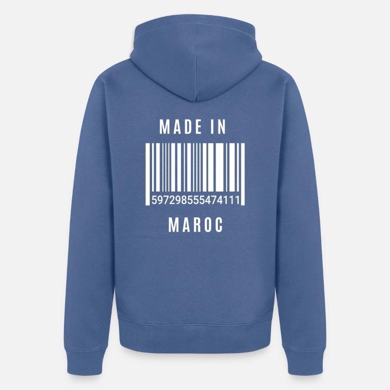 Made in Maroc - Veste à capuche bio Premium Unisexe - bleu pigeon