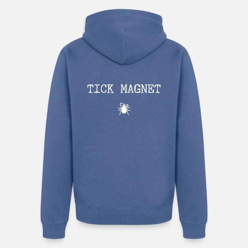 Aimant de tiques - Veste à capuche bio Premium Unisexe - bleu pigeon