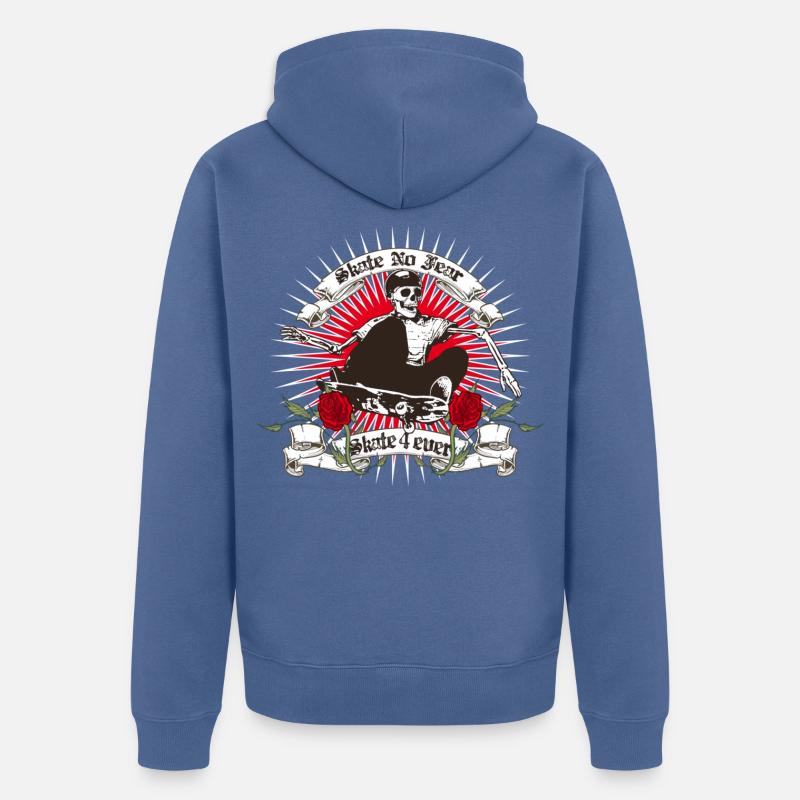 Skate for ever - Veste à capuche bio Premium Unisexe - bleu pigeon