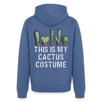 This Is My Cactus Costume I Kaktus Kostüm Pflanzen - Unisex Premium Bio Zip Hoodie - Taubenblau - Hinten - Nico (187cm)