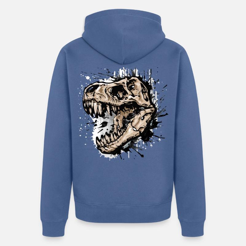 Trex / T-Rex Dinosaure - Veste à capuche bio Premium Unisexe - bleu pigeon