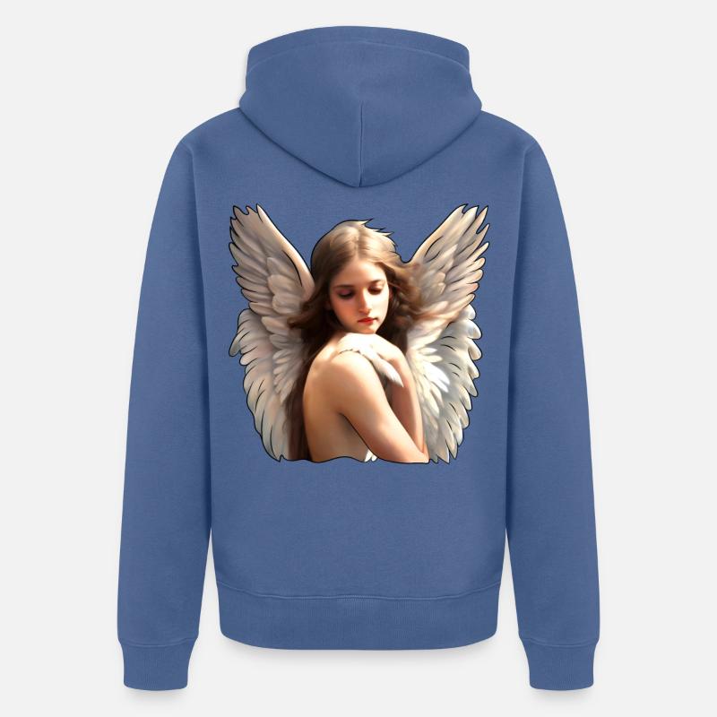 Ange céleste - Veste à capuche bio Premium Unisexe - bleu pigeon