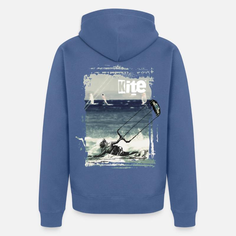 Planeur kite kite kite kit - Veste à capuche bio Premium Unisexe - bleu pigeon