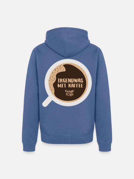 Irgendwas mit Kaffee - Unisex Premium Bio Zip Hoodie - Taubenblau