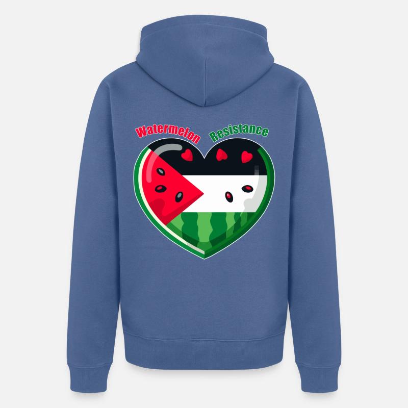 Résistance à la pastèque - Veste à capuche bio Premium Unisexe - bleu pigeon