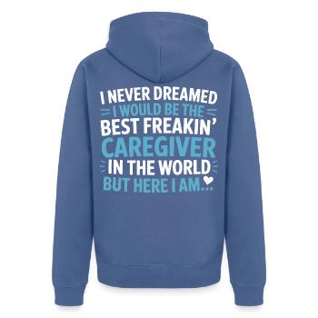 Meilleure infirmière au monde Design - Veste à capuche bio Premium Unisexe - bleu pigeon - Dos - Nico (187cm)