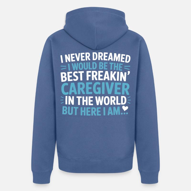 Meilleure infirmière au monde Design - Veste à capuche bio Premium Unisexe - bleu pigeon