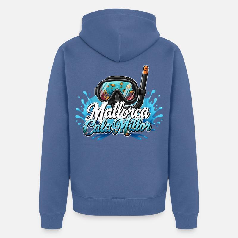 Plongée de rêve Cala Millor - Veste à capuche bio Premium Unisexe - bleu pigeon