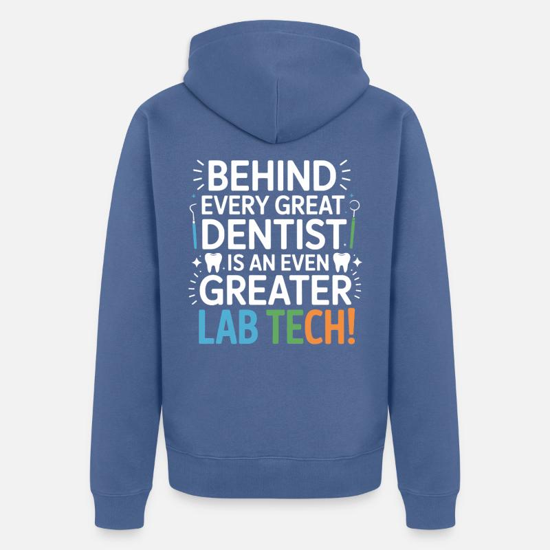 Conception dentaire de Greater Lab Tech - Veste à capuche bio Premium Unisexe - bleu pigeon