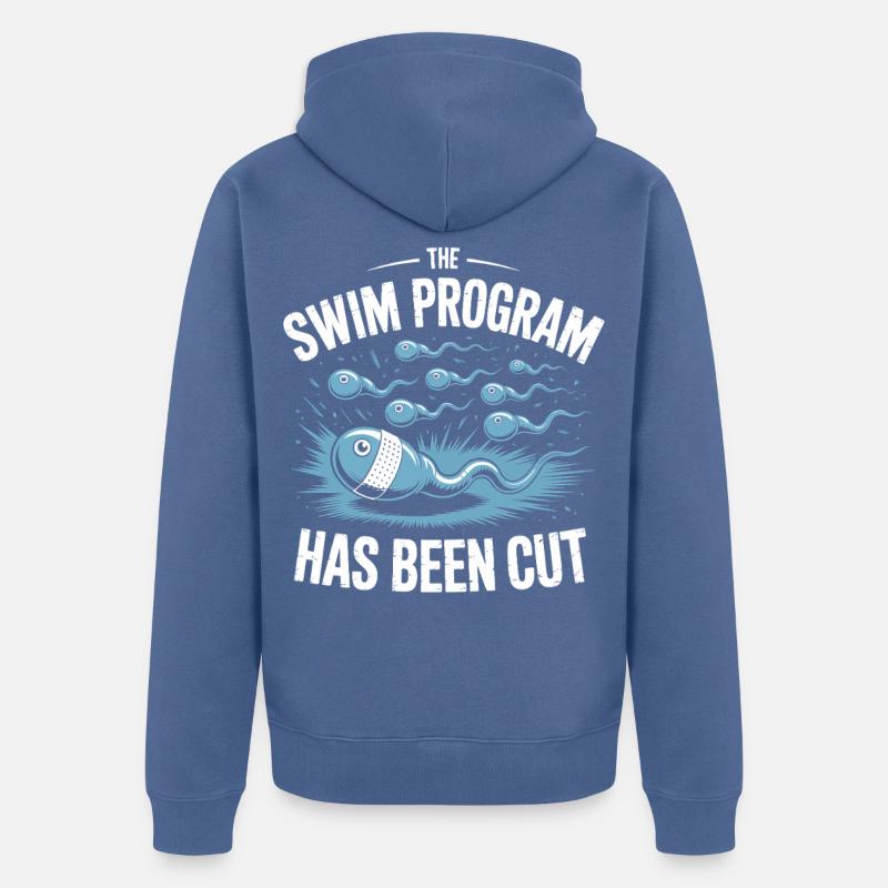 Schwimmprogramm wurde beendet - Unisex Premium Bio Zip Hoodie - Taubenblau