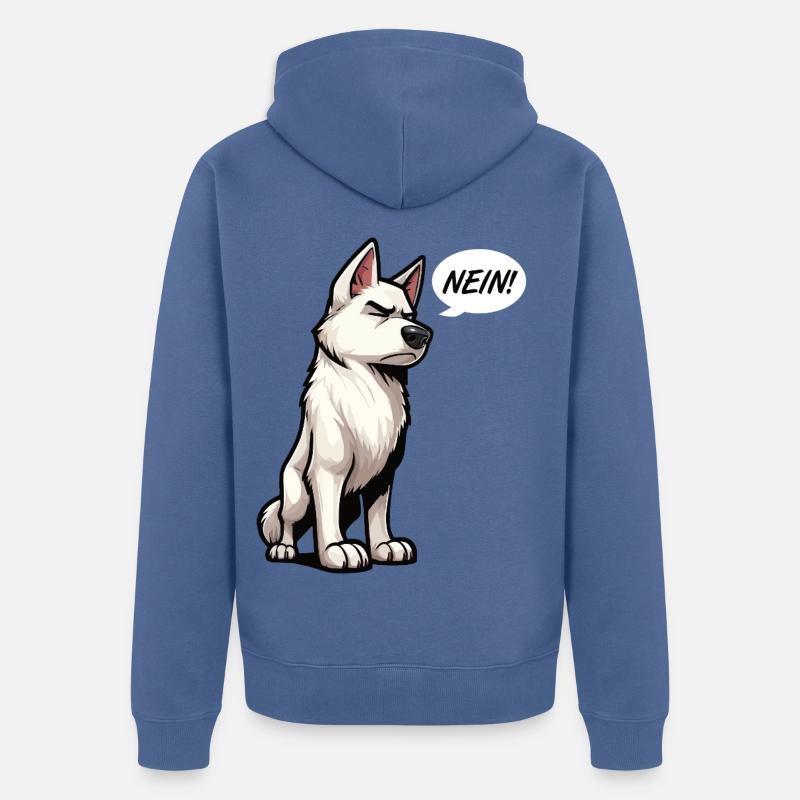 Nein Weißer Schäferhund Schäferhund Schäferhunde - Unisex Premium Bio Zip Hoodie - Taubenblau