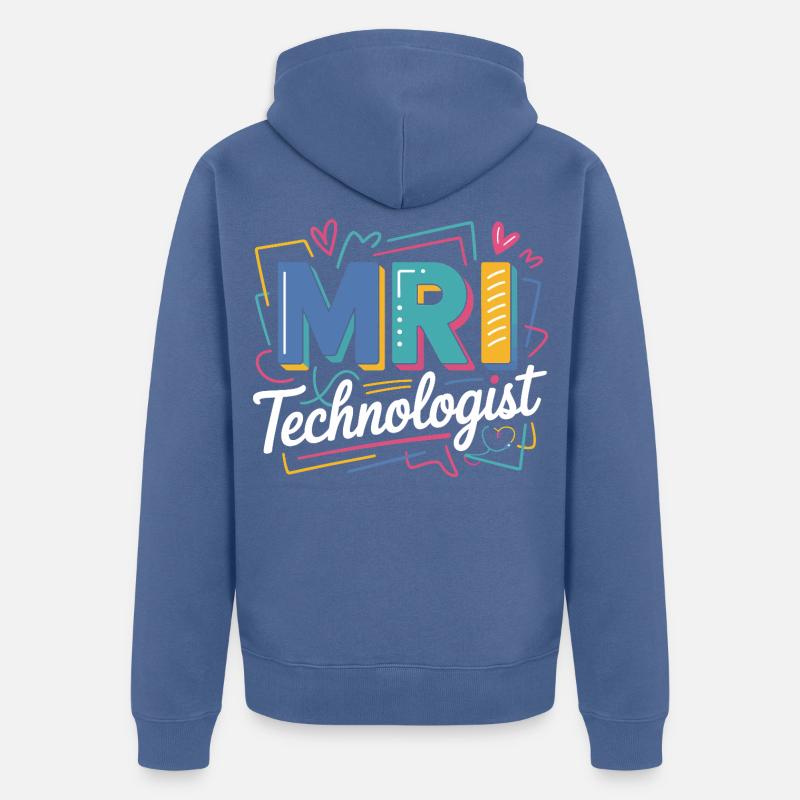 MRI Technologist Farbexplosion - Unisex Premium Bio Zip Hoodie - Taubenblau