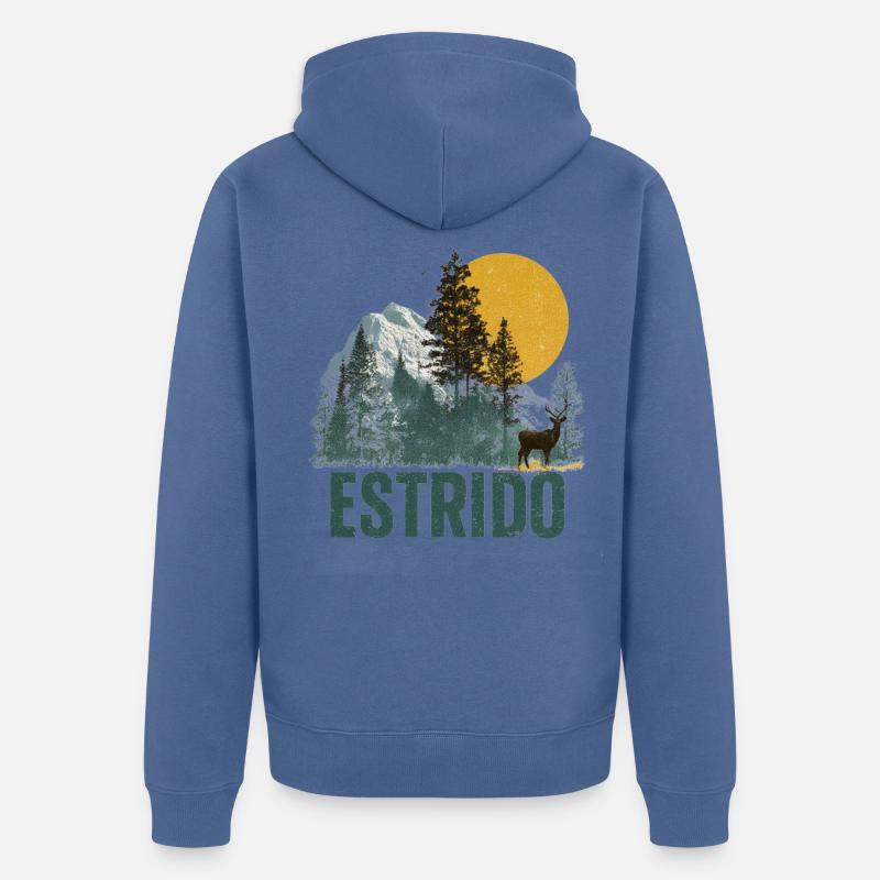 Famille Estrido Basic - Veste à capuche bio Premium Unisexe - bleu pigeon