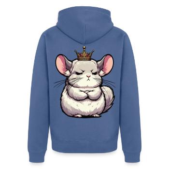 Chinchilla Chinchillas Propriétaire de chinchilla rongeur - Veste à capuche bio Premium Unisexe - bleu pigeon - Dos - Nico (187cm)