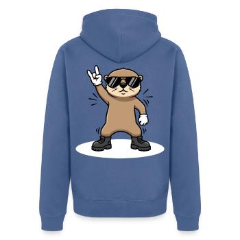 Otter Rock Music Baby Gift Funny - Unisex Premium Organic Zip Hoodie - stone blue - Back - Nico (187cm)