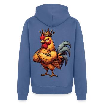 Chickens Chicken Chicken Lover Rooster Chicken Owner - Unisex Premium Organic Zip Hoodie - stone blue - Back - Nico (187cm)