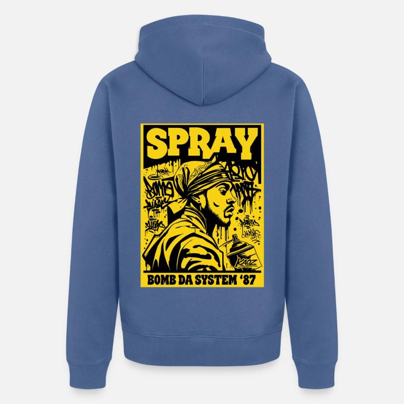 Bombe Spray Da System 87 - Veste à capuche bio Premium Unisexe - bleu pigeon