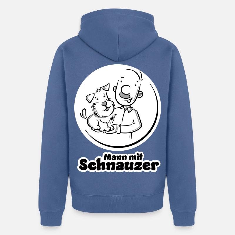 Mann mit Schnauzer (Oberlippenbart) - Unisex Premium Bio Zip Hoodie - Taubenblau