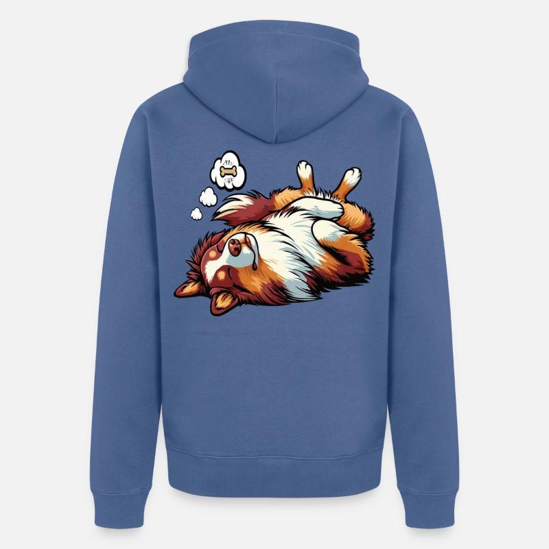Berger australien Aussie Aussie Propriétaires Aussies - Veste à capuche bio Premium Unisexe - bleu pigeon