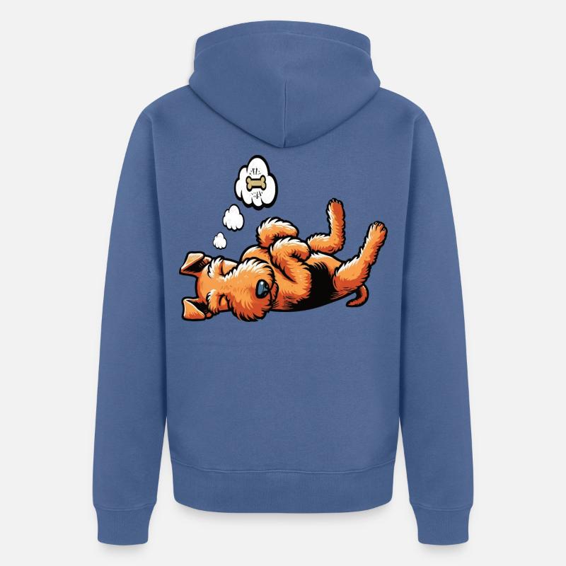 Airedale Terrier Airedales Airedale Lover - Veste à capuche bio Premium Unisexe - bleu pigeon