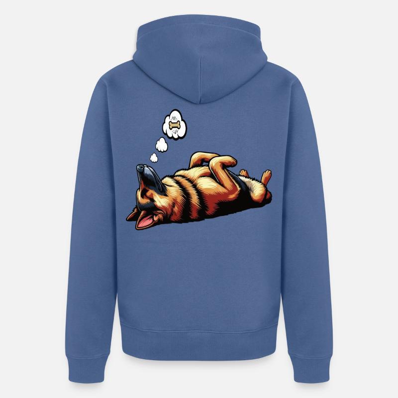 Deutscher Schäferhund Schäferhunde Schäferhunde - Unisex Premium Bio Zip Hoodie - Taubenblau