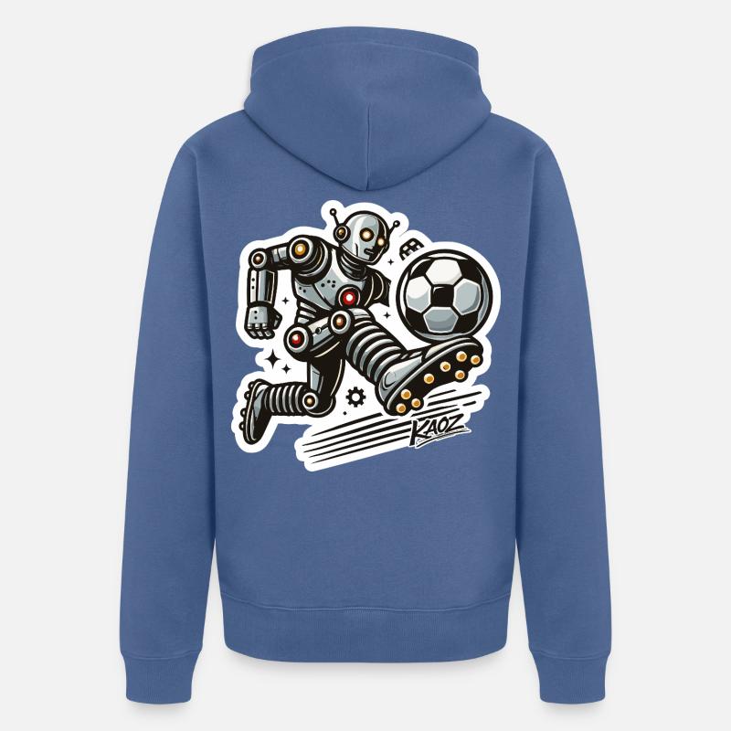 Robo Striker Soccer Bot - Veste à capuche bio Premium Unisexe - bleu pigeon