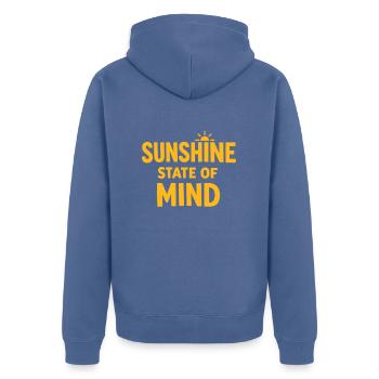 Sunshine State of Mind - Unisex Premium Bio Zip Hoodie - Taubenblau - Hinten - Nico (187cm)