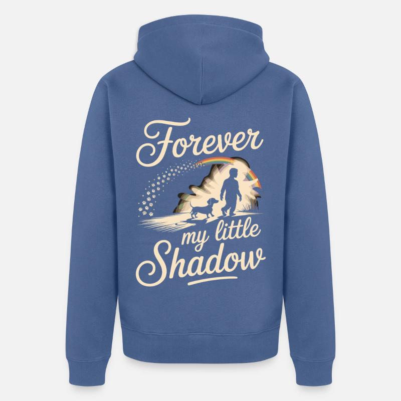 Teckel Shadow - Veste à capuche bio Premium Unisexe - bleu pigeon