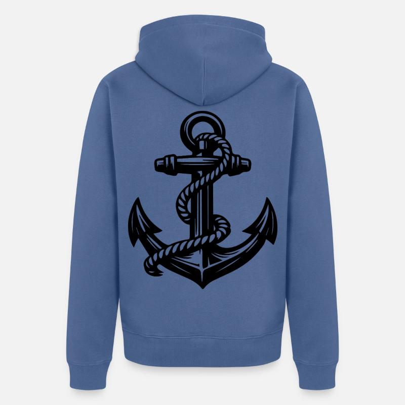 Ancre - Veste à capuche bio Premium Unisexe - bleu pigeon