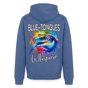 Chuchoteur de scinques à langue bleue - Veste à capuche bio Premium Unisexe - bleu pigeon - Dos - Nico (187cm)