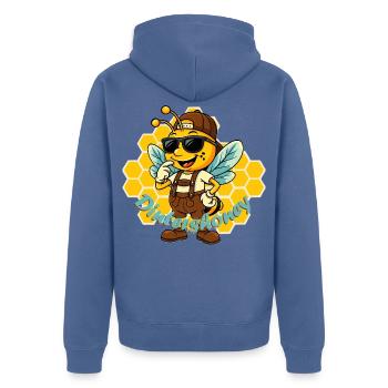 Dintershoney - Unisex Premium Bio Zip Hoodie - Taubenblau - Hinten - Nico (187cm)