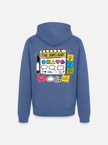 FIVE SHAPES READY - Unisex Premium Bio Zip Hoodie - Taubenblau